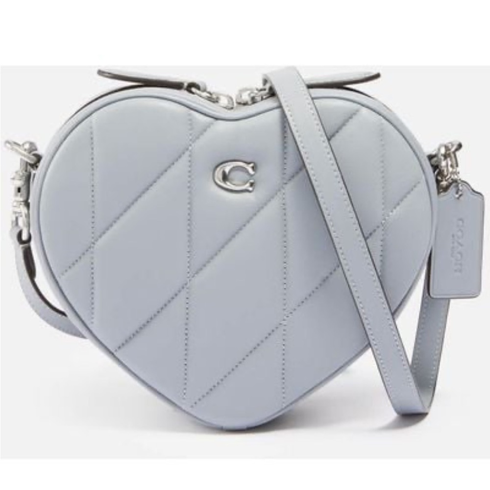 NWT Coach Heart Quilted Crossbody Bag - Grey